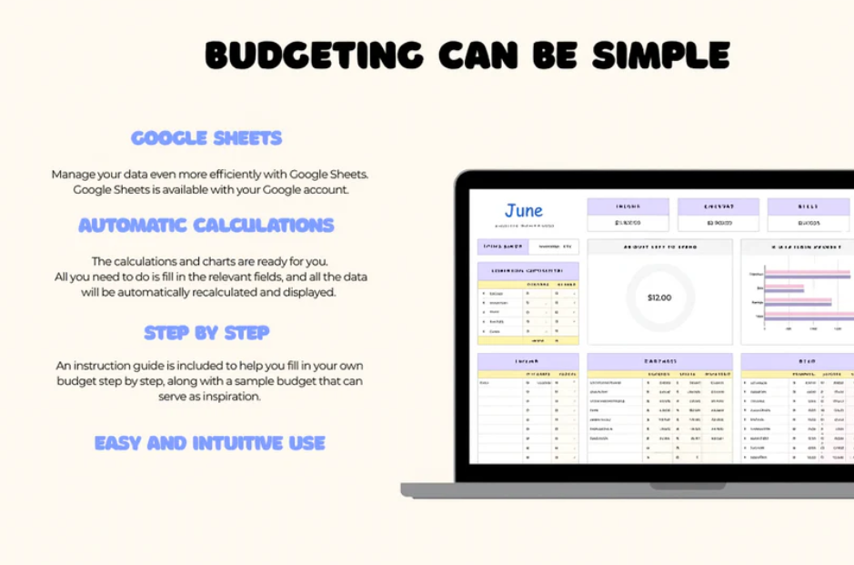 Budgeting template for excel & google sheet
