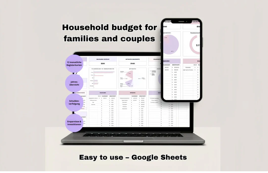 Budgeting template for excel & google sheet